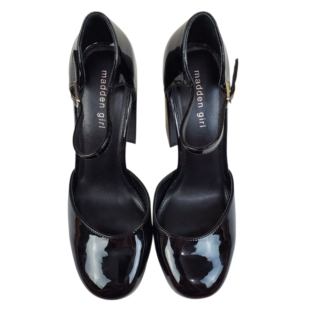 New Madden girl Unaa platform block heel pumps black academia classic y2k preppy - Picture 9 of 16